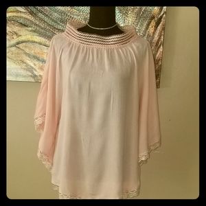 Blouse Peach Women's One Size Off the Shoulder Fashion Trendy Top